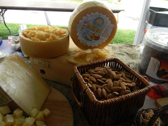 Cheese and almonds.