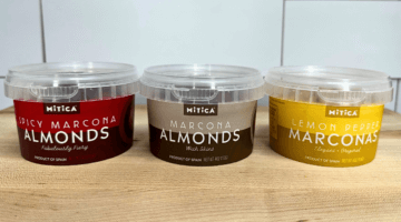 Three minitubs of marcona almonds